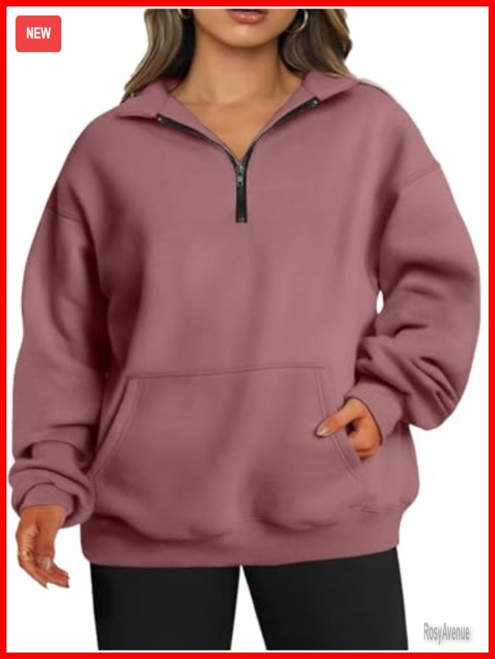 Plus Size Half Zip Pullover Sweatshirt with Pockets Cotton Polyester